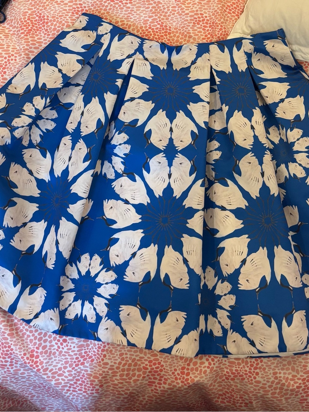 Alice + Olivia Blue and White Floral Circle Skirt